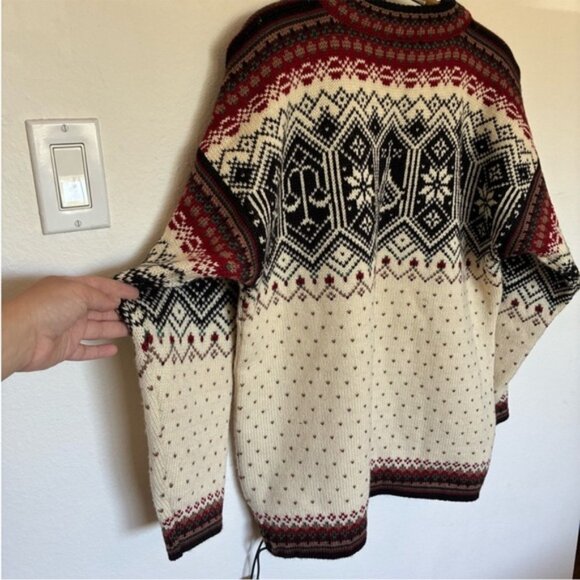 Dale of Norway Classic Faire Isle Apres Ski Quarter Zip Sweater 100% Wool Mens M - Picture 8 of 8